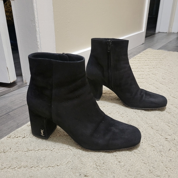 Saint Laurent Shoes - YSL Saint Laurent Black Suede Booties